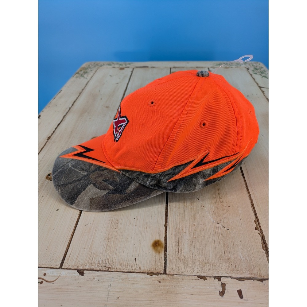 Maxim Crane Works Hat Mens OSFA Orange Camo Adjustable Baseball Cap Hunting NWOT - Picture 3 of 8